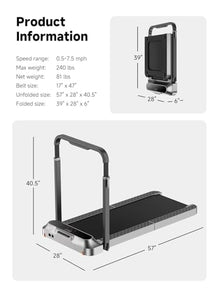 2-in-1 Foldable Walking Pad Treadmill