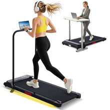 Incline Walking Pad Treadmill with Handle Bar