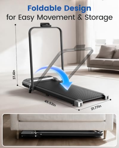 Walking Pad Treadmill with Handle Bar
