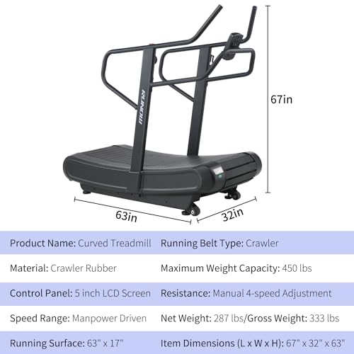 Curved Manual Running Treadmill