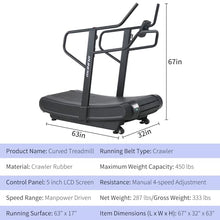Curved Manual Running Treadmill