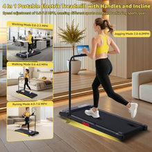 Incline Walking Pad Treadmill with Handle Bar
