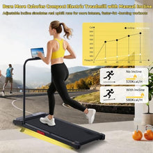 Incline Walking Pad Treadmill with Handle Bar