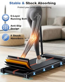 Foldable Walking Pad Treadmill with Handle Bar