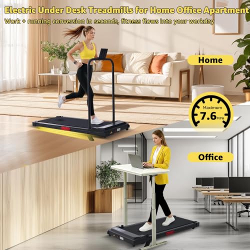 Incline Walking Pad Treadmill with Handle Bar