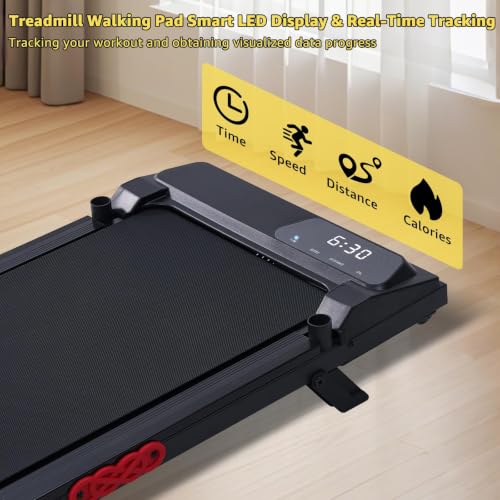 Incline Walking Pad Treadmill with Handle Bar