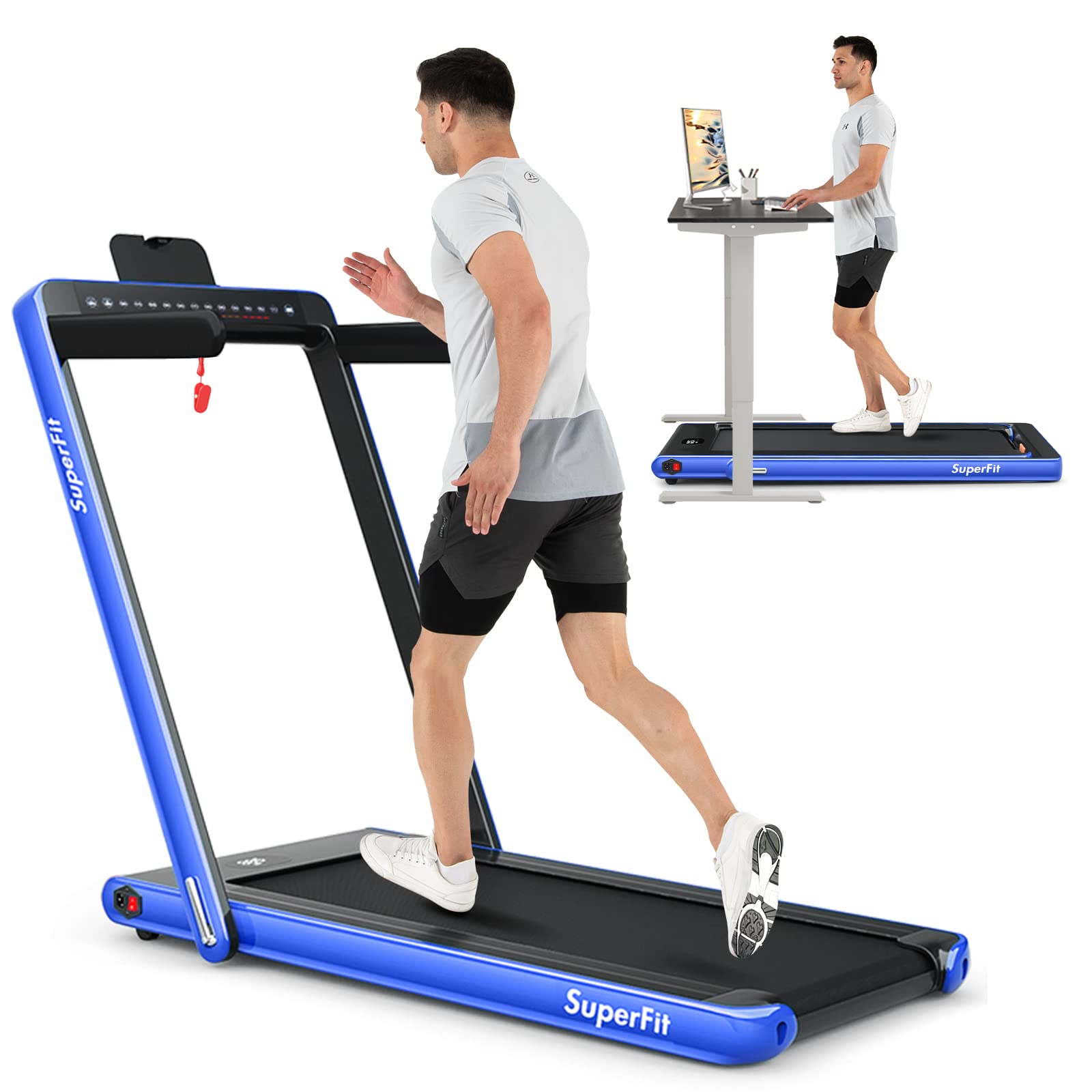 2-in-1 Foldable Walking Pad Treadmill