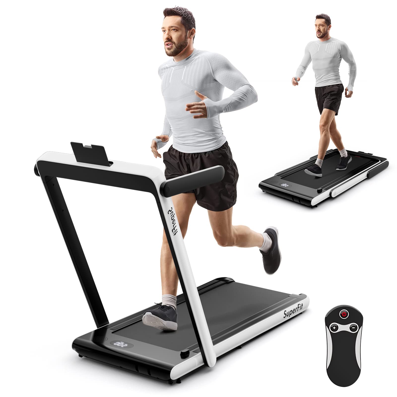 2-in-1 Foldable Walking Pad Treadmill