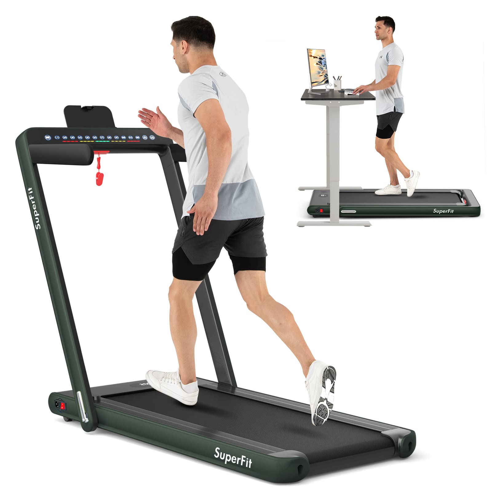 2-in-1 Foldable Walking Pad Treadmill