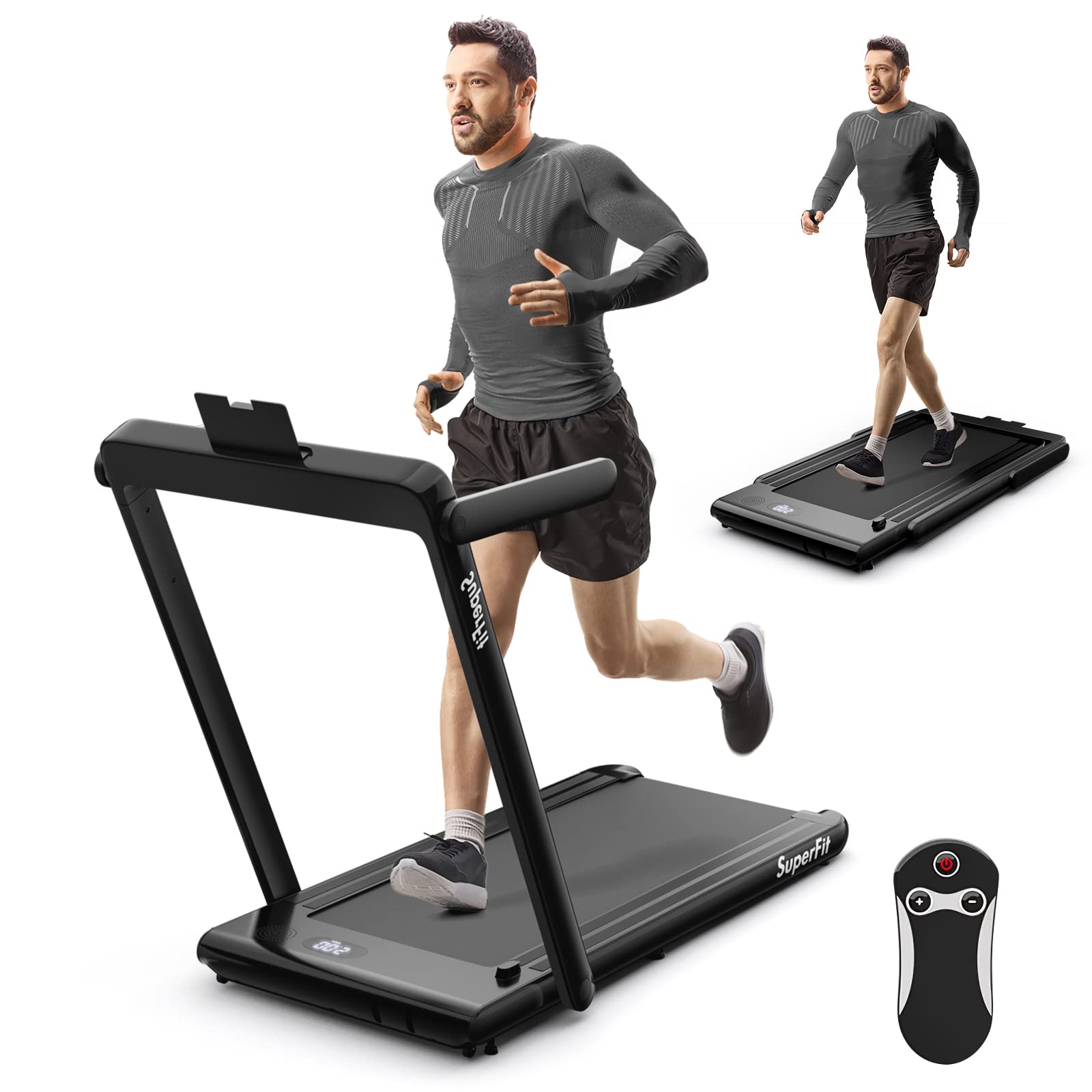 2-in-1 Foldable Walking Pad Treadmill