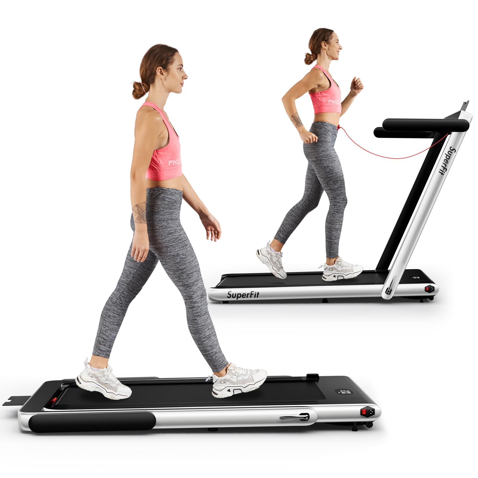 2-in-1 Foldable Walking Pad Treadmill