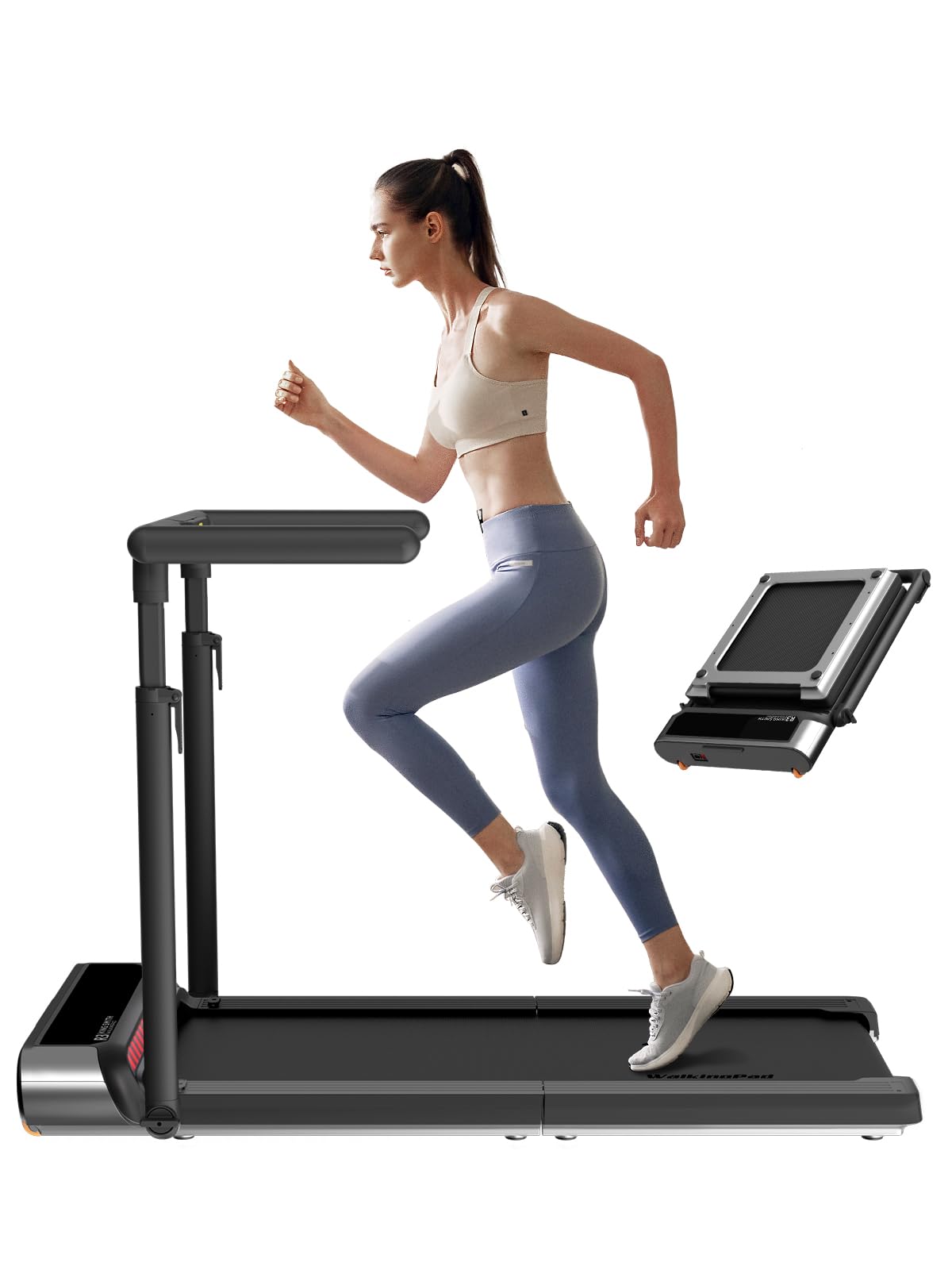 2-in-1 Foldable Walking Pad Treadmill