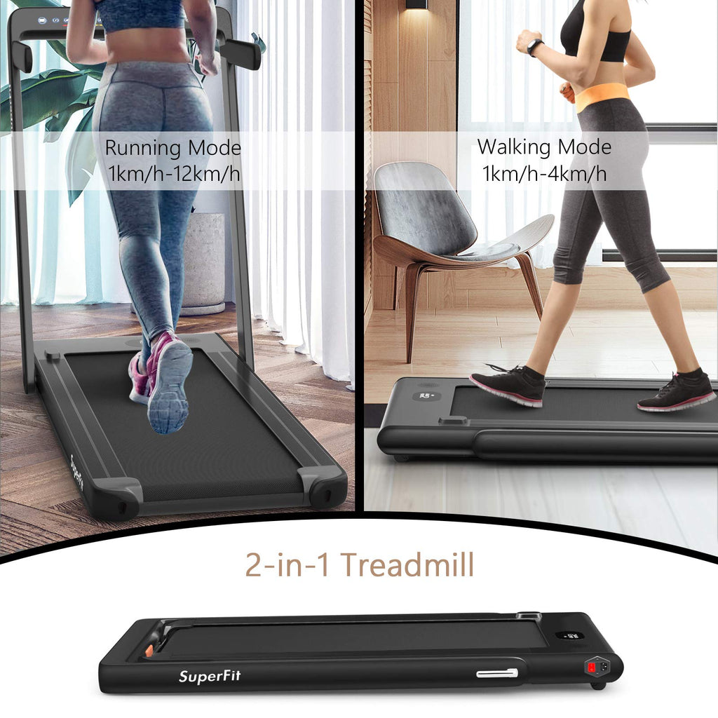 2-in-1 Foldable Walking Pad Treadmill