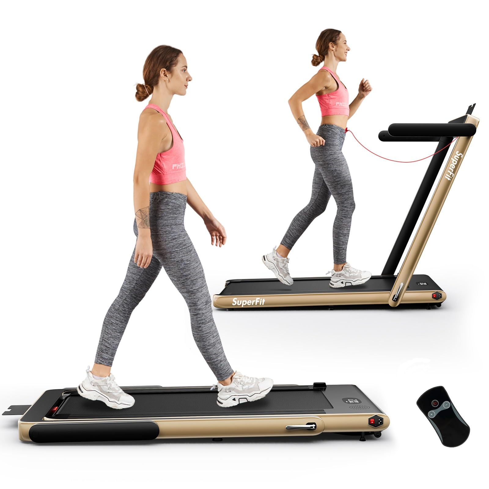 2-in-1 Foldable Walking Pad Treadmill