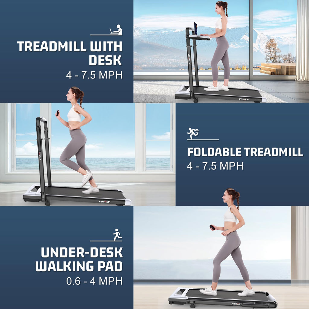 Foldable Incline Walking Pad with Handle Bar