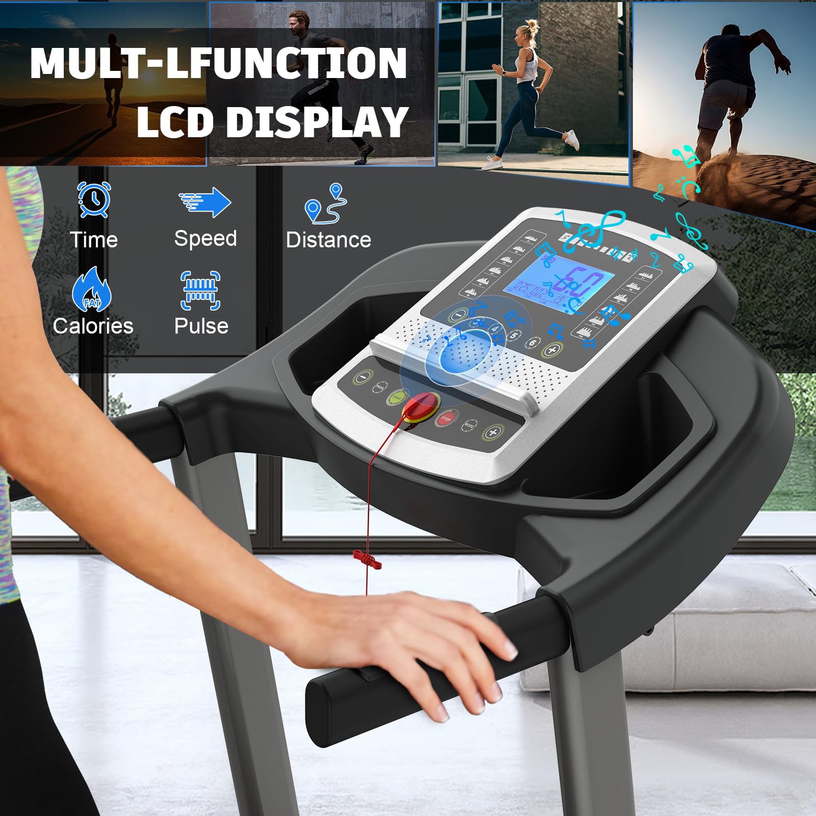 Foldable Home Treadmill with App Control