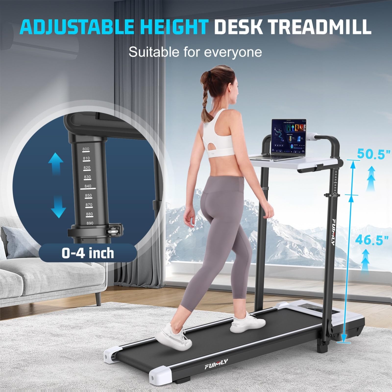 Foldable Incline Walking Pad with Handle Bar