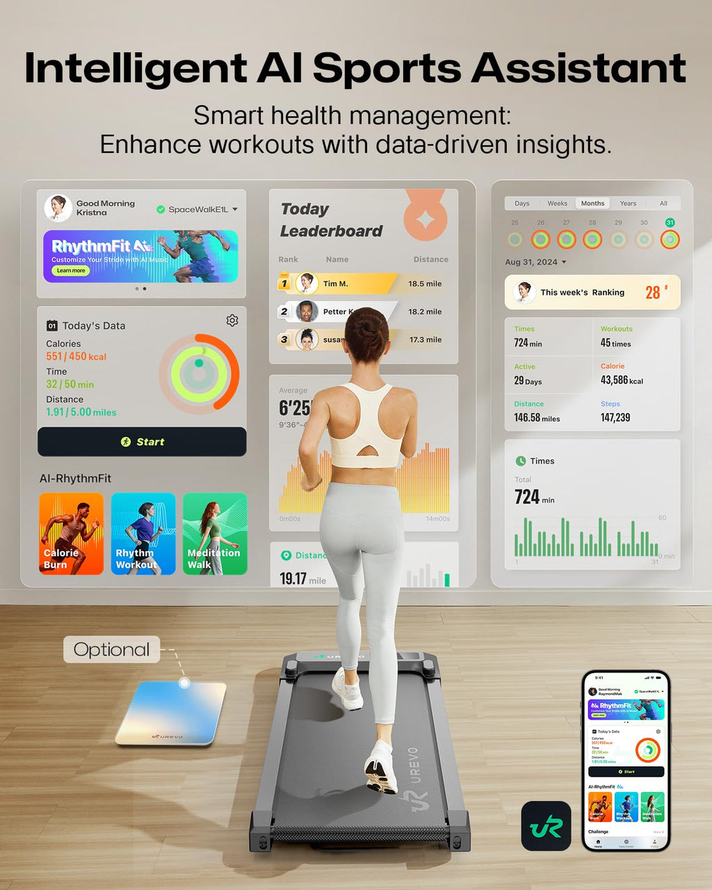 Smart Under Desk Walking Pad