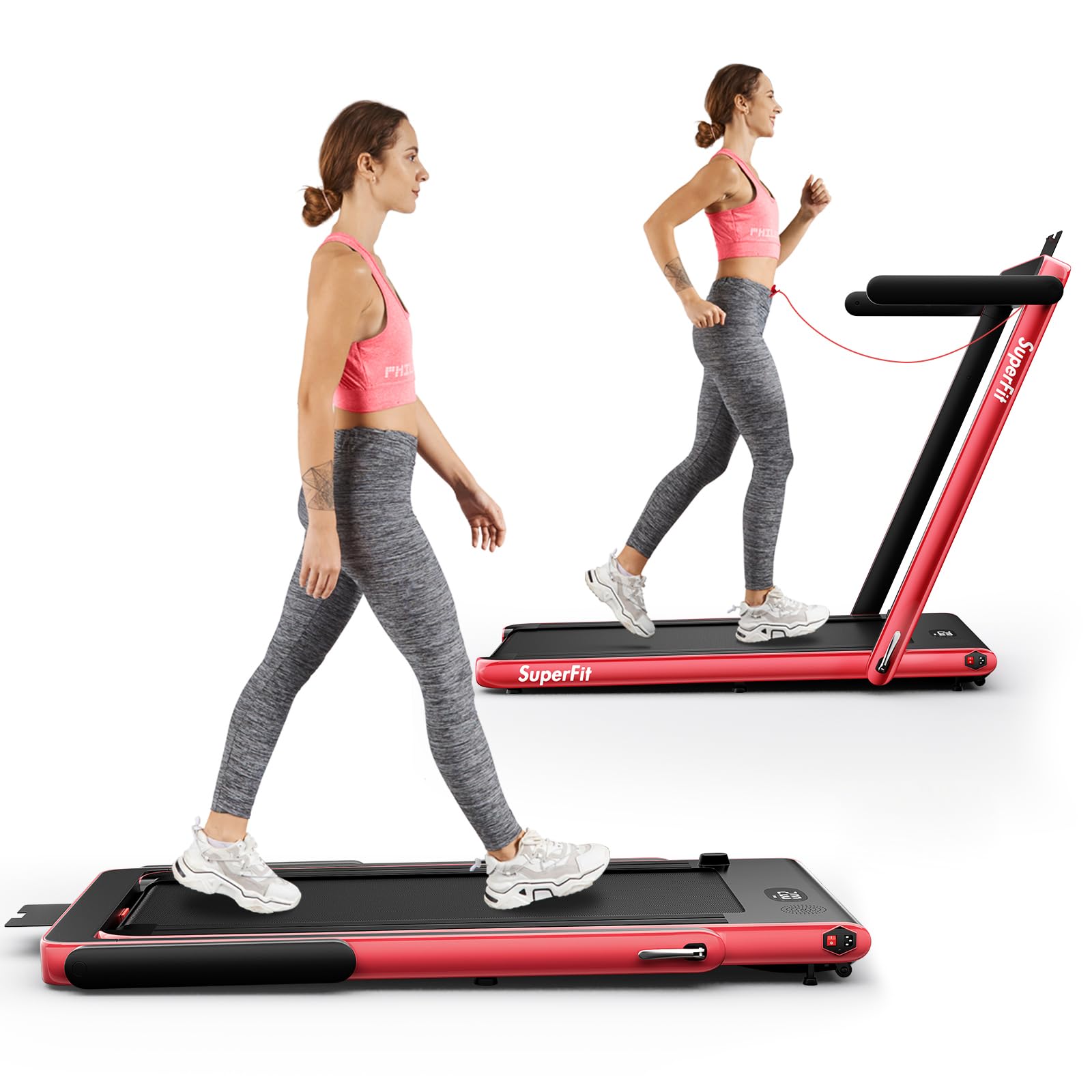 2-in-1 Foldable Walking Pad Treadmill
