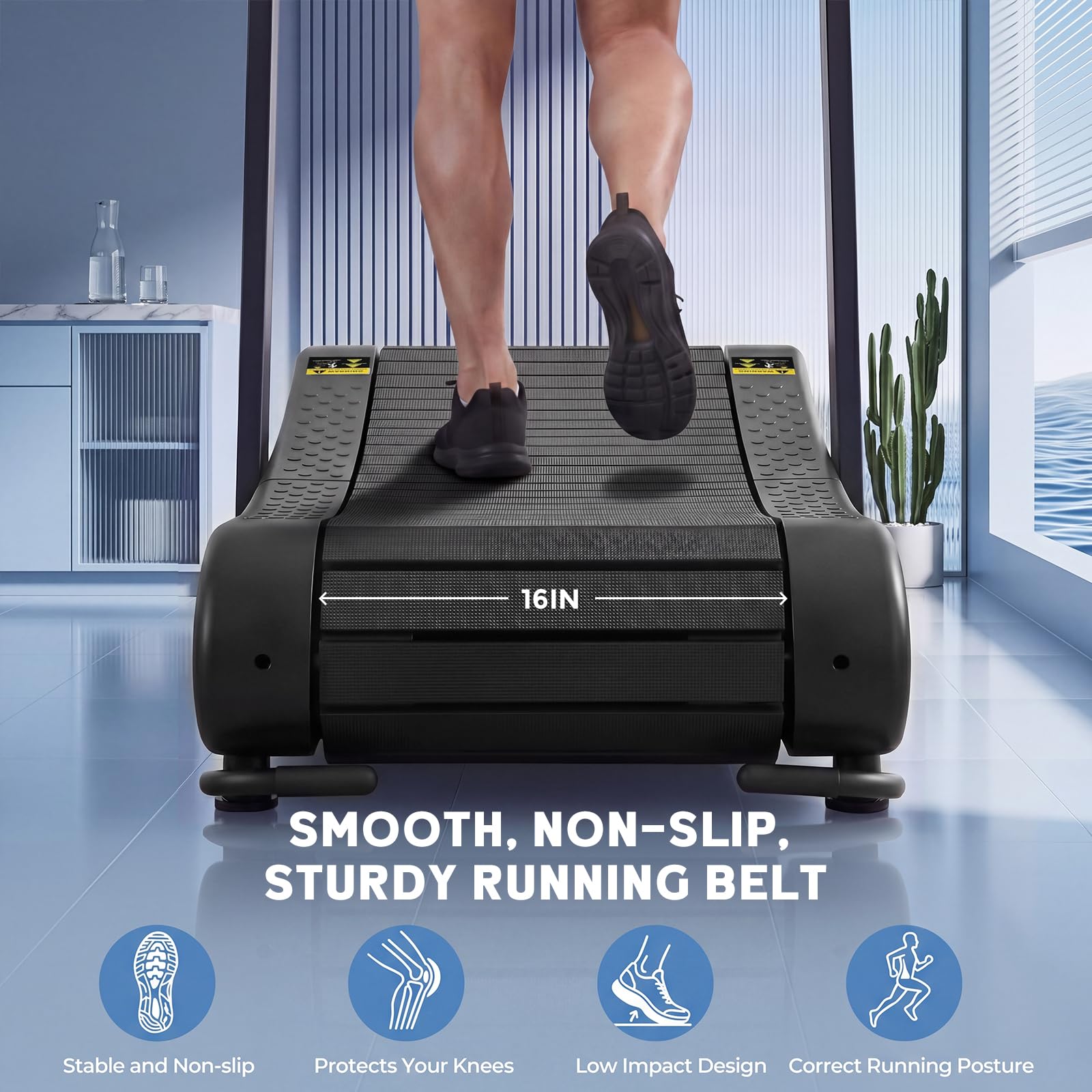 Foldable Curved Manual Treadmill