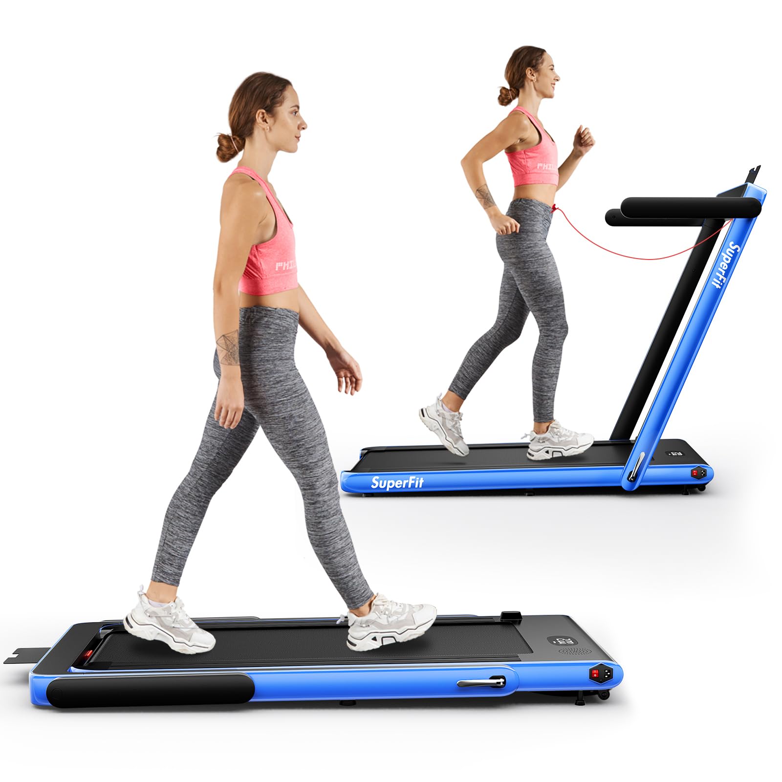 2-in-1 Foldable Walking Pad Treadmill
