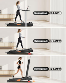 LONTEK Walking Pad with 15% Incline, Under Desk Treadmills for Home