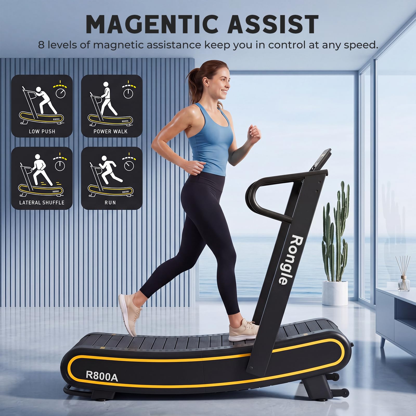 Foldable Curved Manual Treadmill