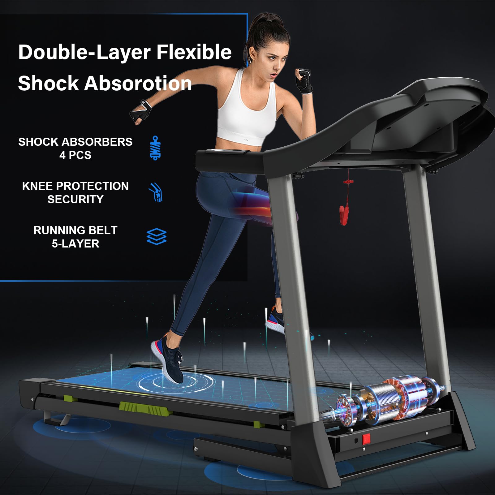 Foldable Home Treadmill with App Control