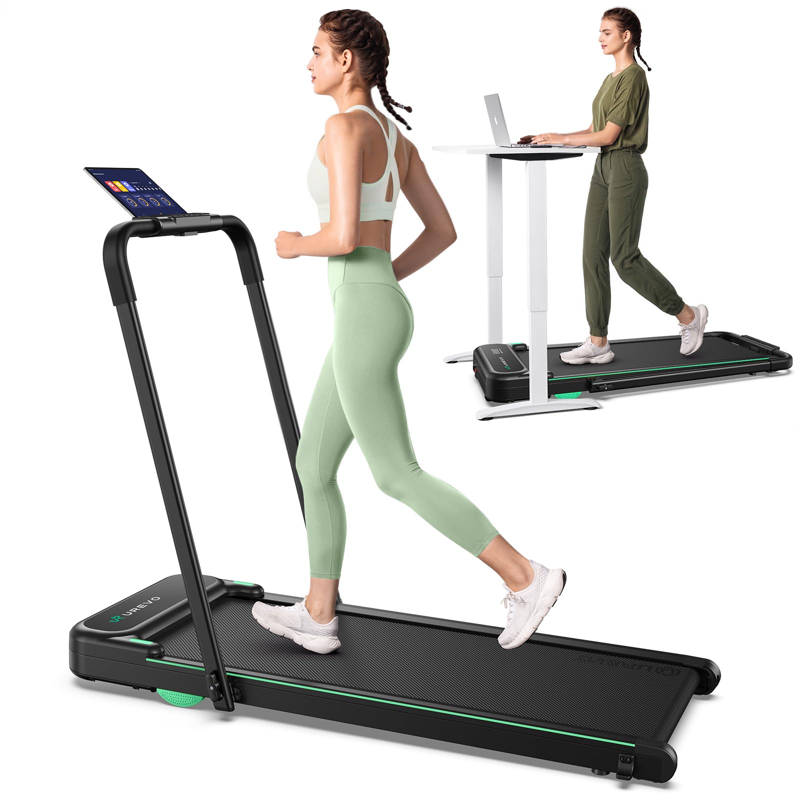 2-in-1 Foldable Walking Pad Treadmill