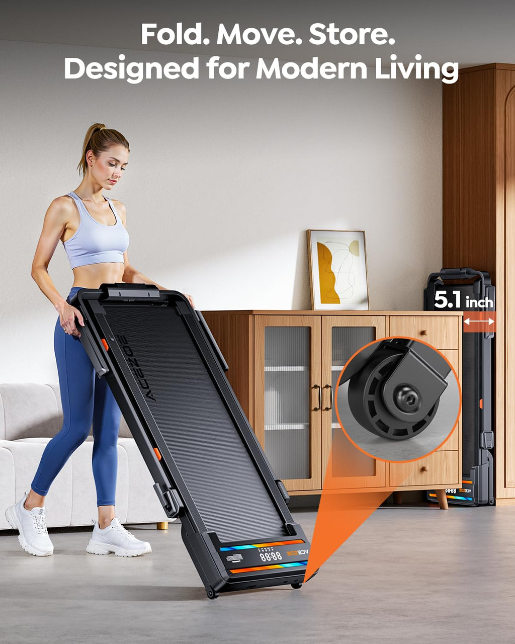 Foldable Incline Walking Pad Treadmill
