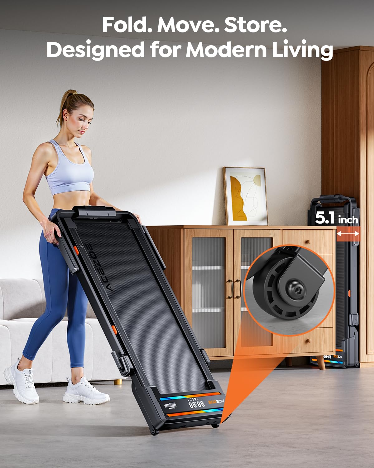 Foldable Incline Walking Pad Treadmill