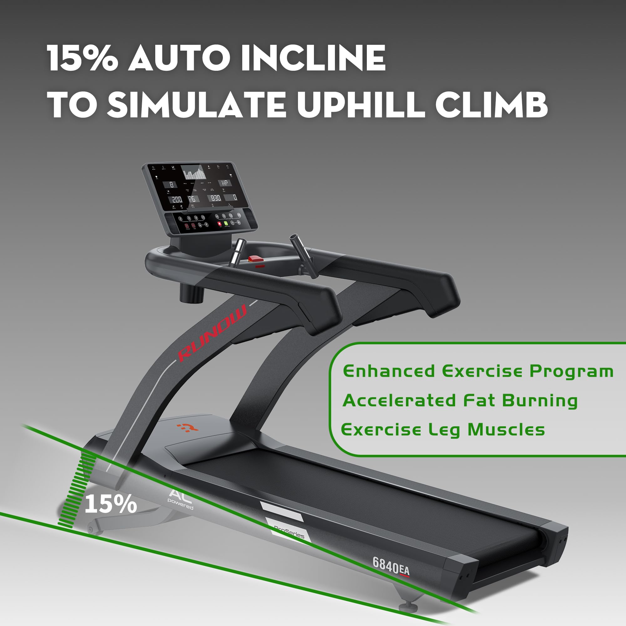 Foldable Auto Incline Running Treadmill