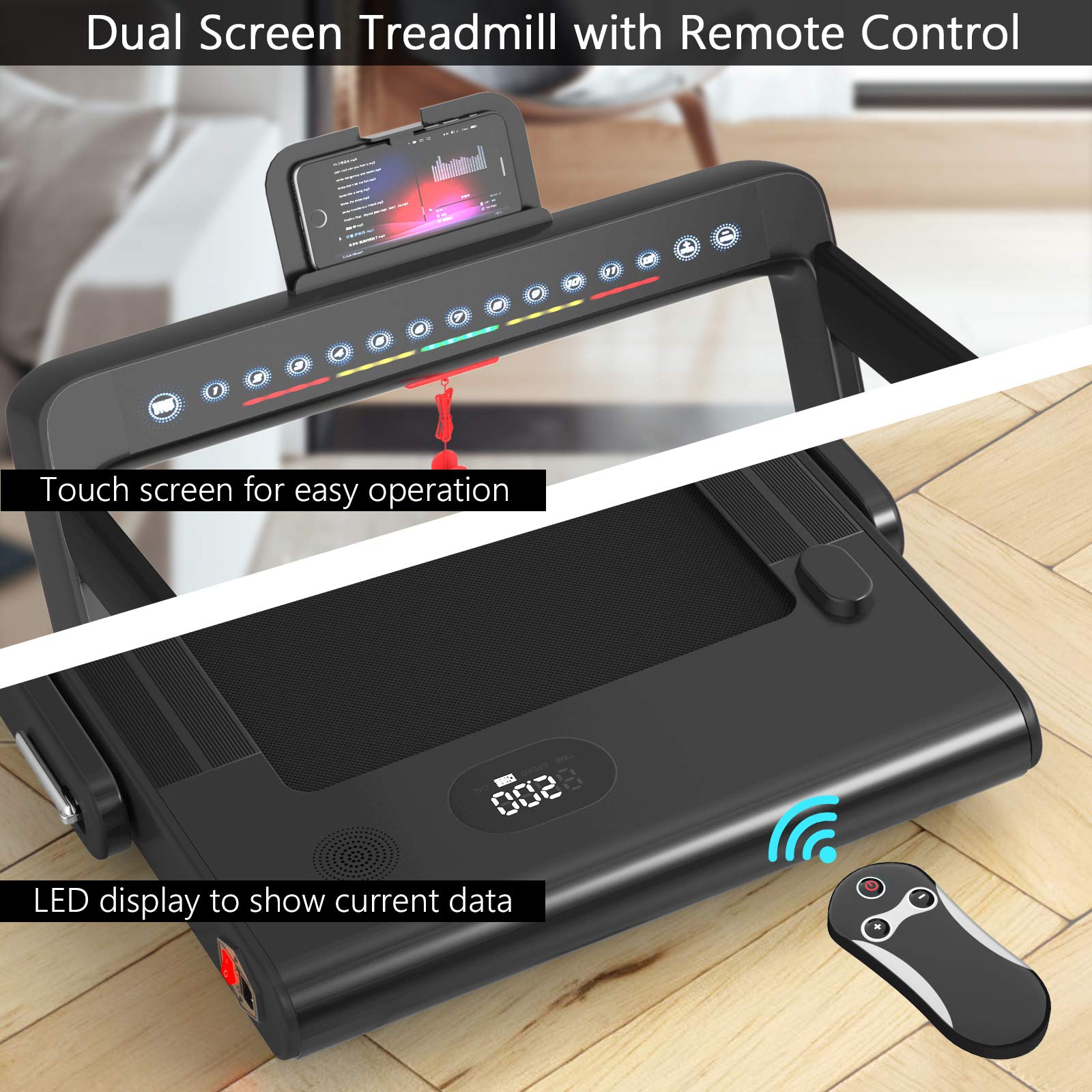 2-in-1 Foldable Walking Pad Treadmill
