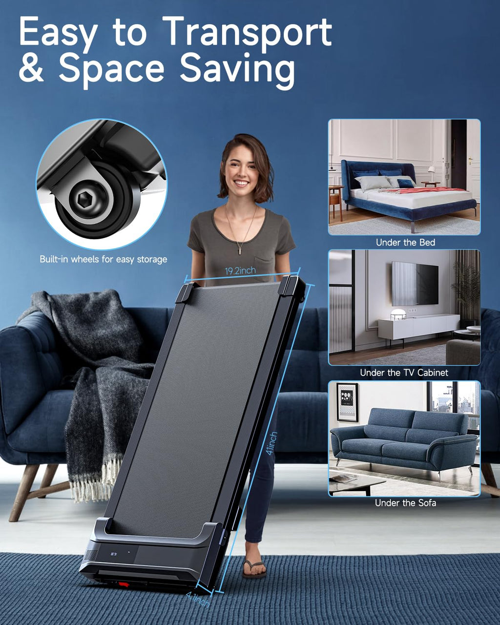 Portable Under Desk Walking Pad Treadmill