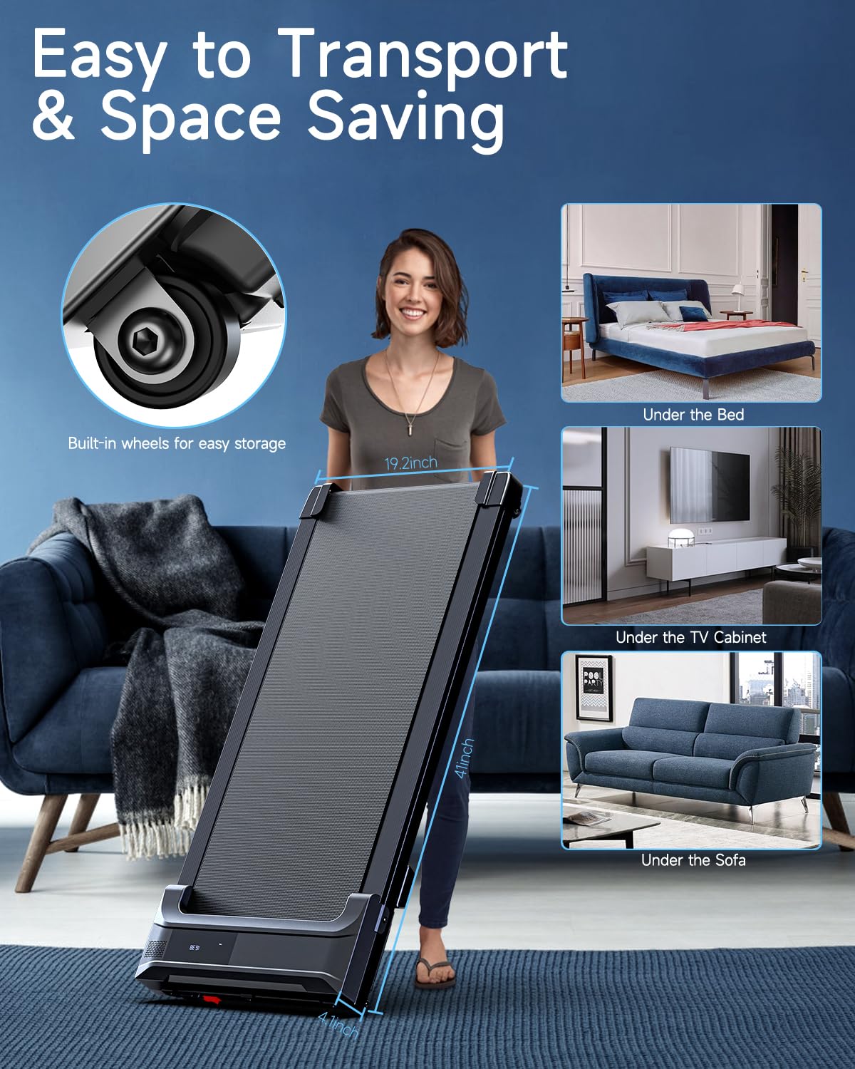 Portable Under Desk Walking Pad Treadmill