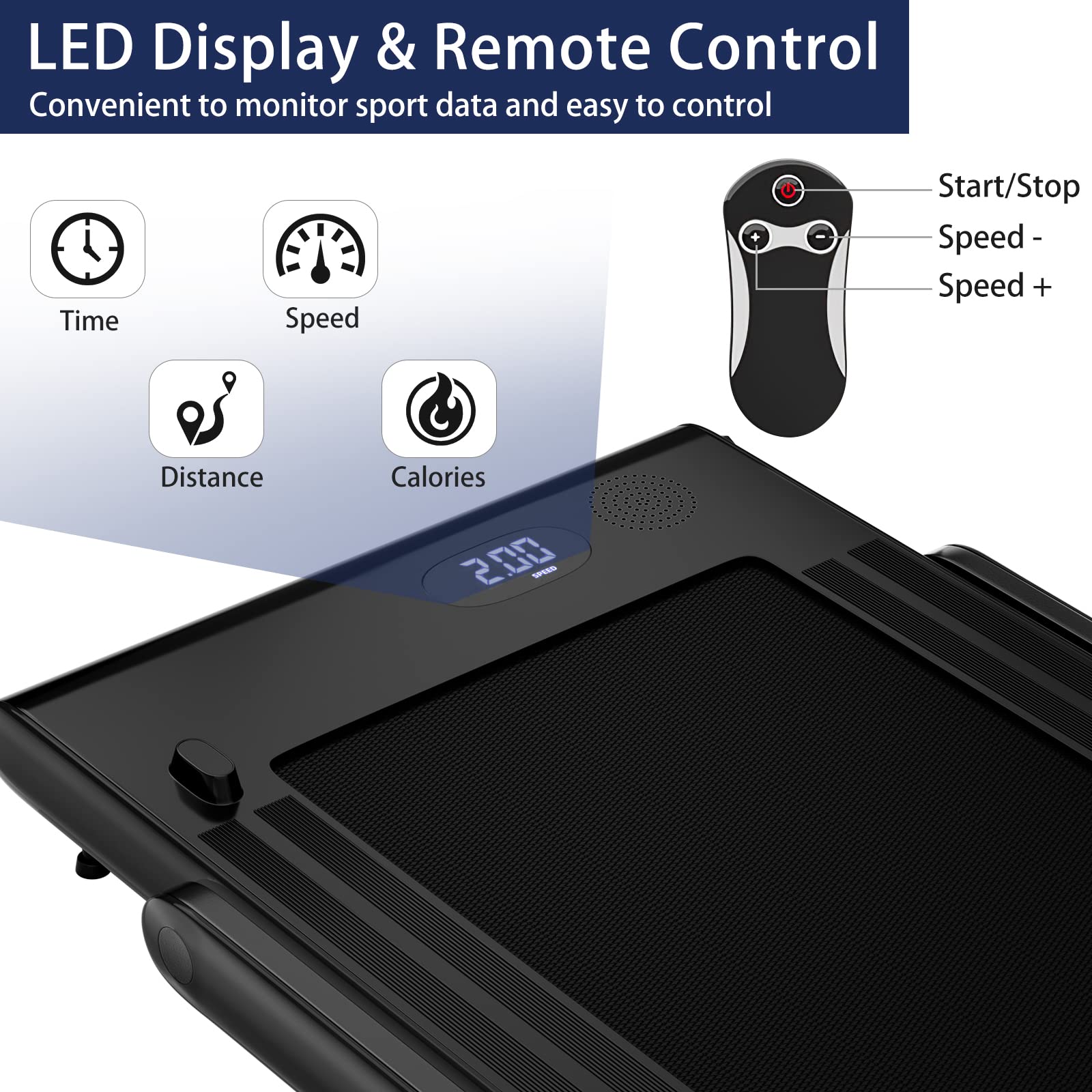 2-in-1 Foldable Walking Pad Treadmill