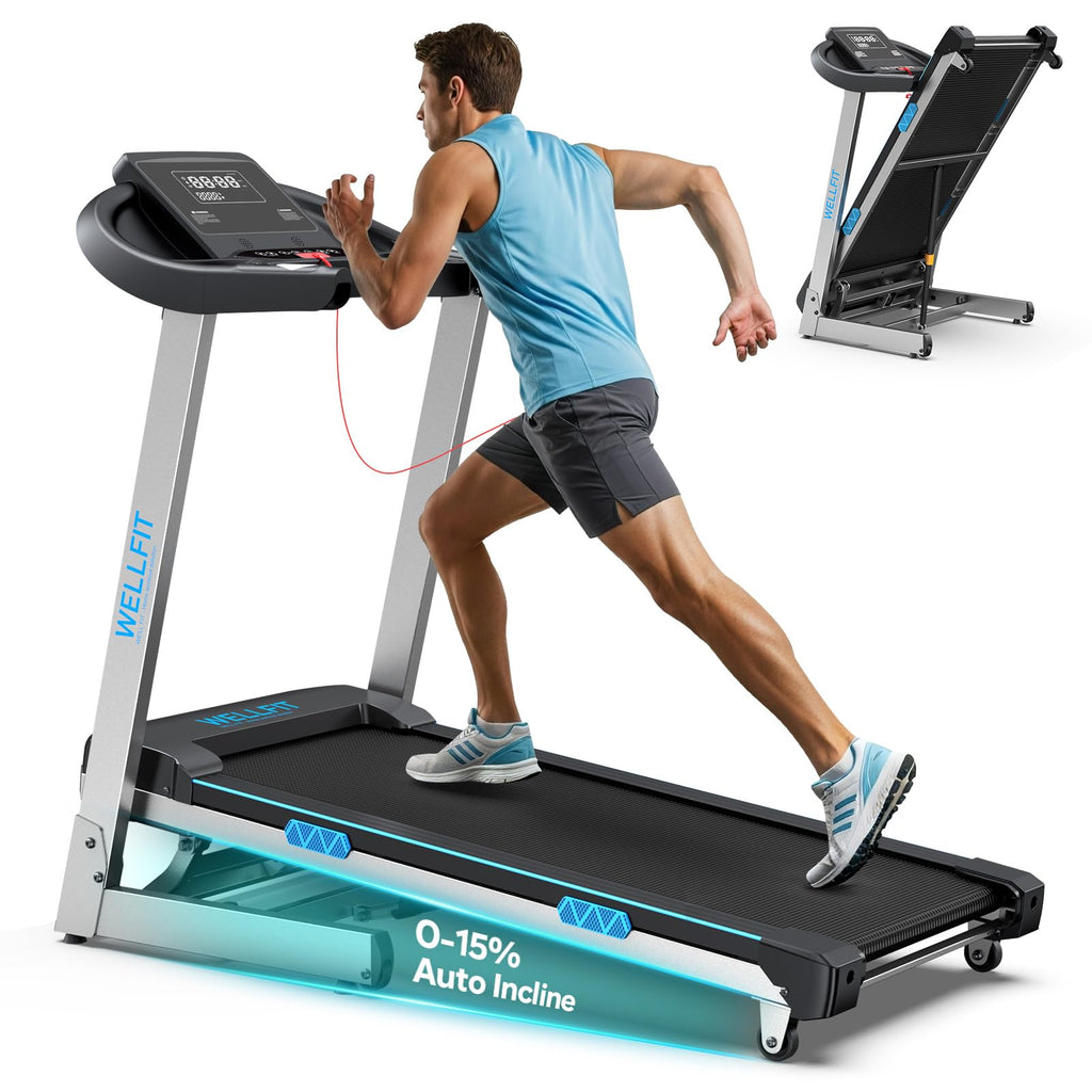 Auto Incline Walking Pad Treadmill with Handle Bar