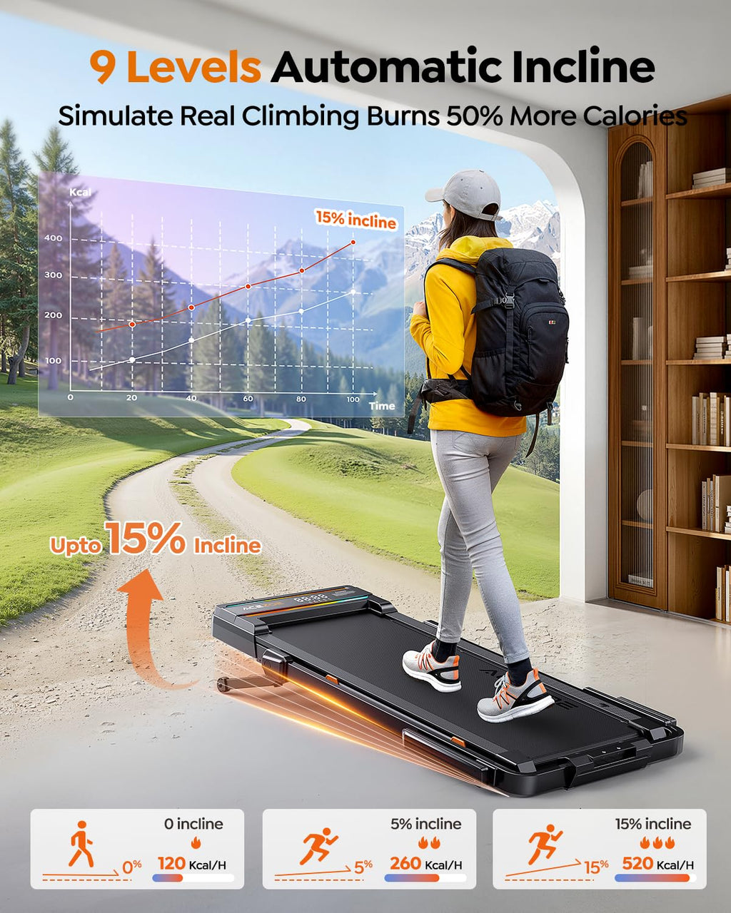 Foldable Incline Walking Pad Treadmill