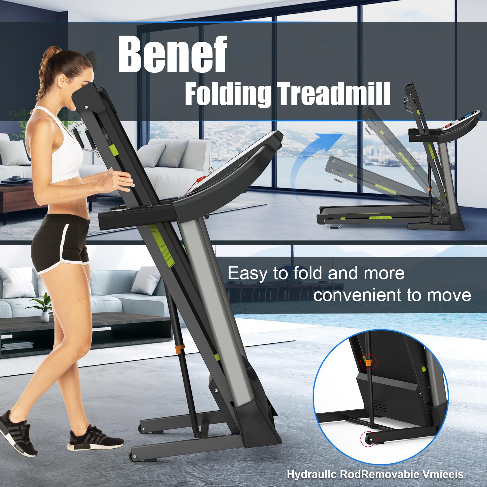 Foldable Home Treadmill with App Control