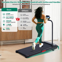 Incline Walking Pad Treadmill with Handle Bar