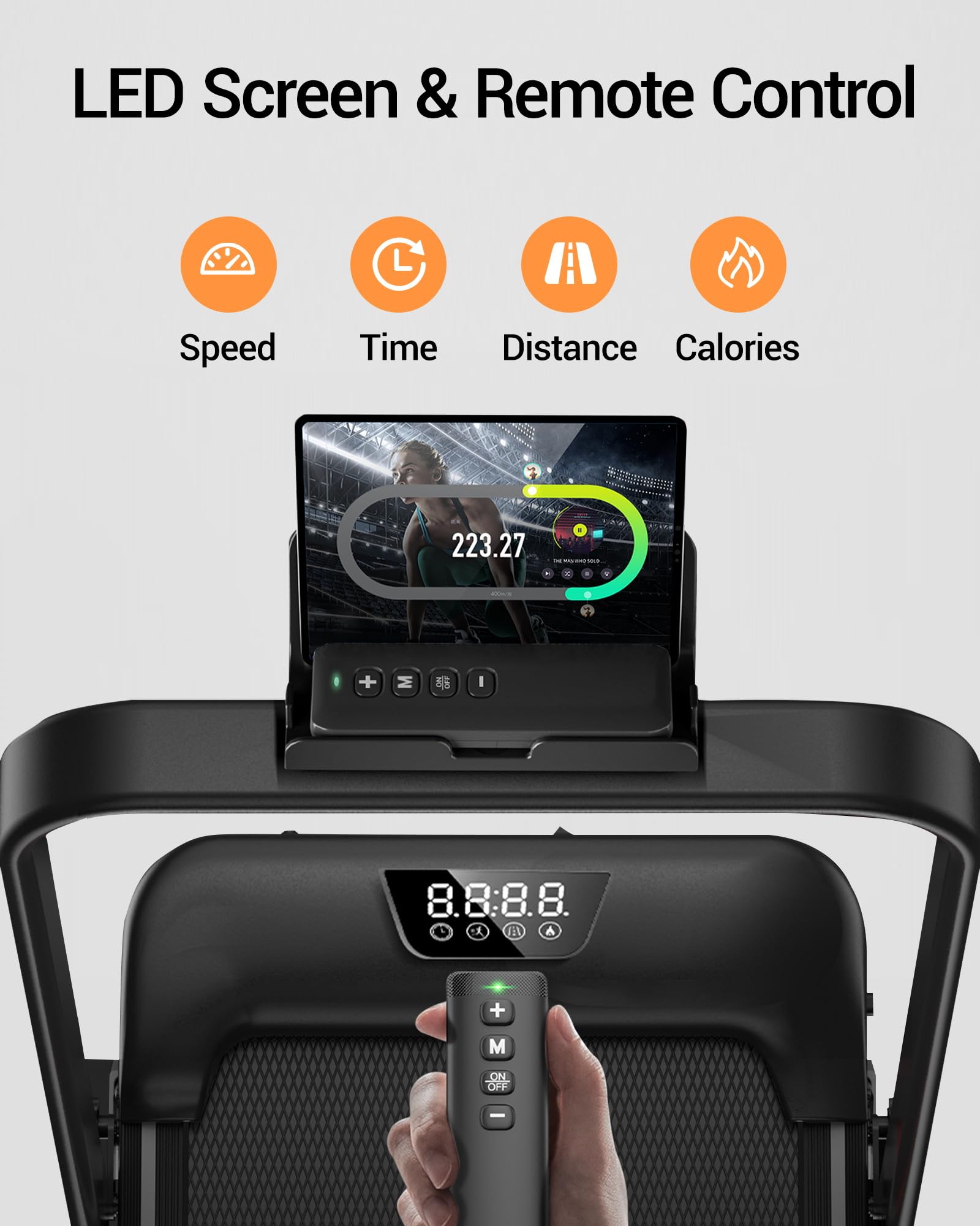 LONTEK Walking Pad with 15% Incline, Under Desk Treadmills for Home