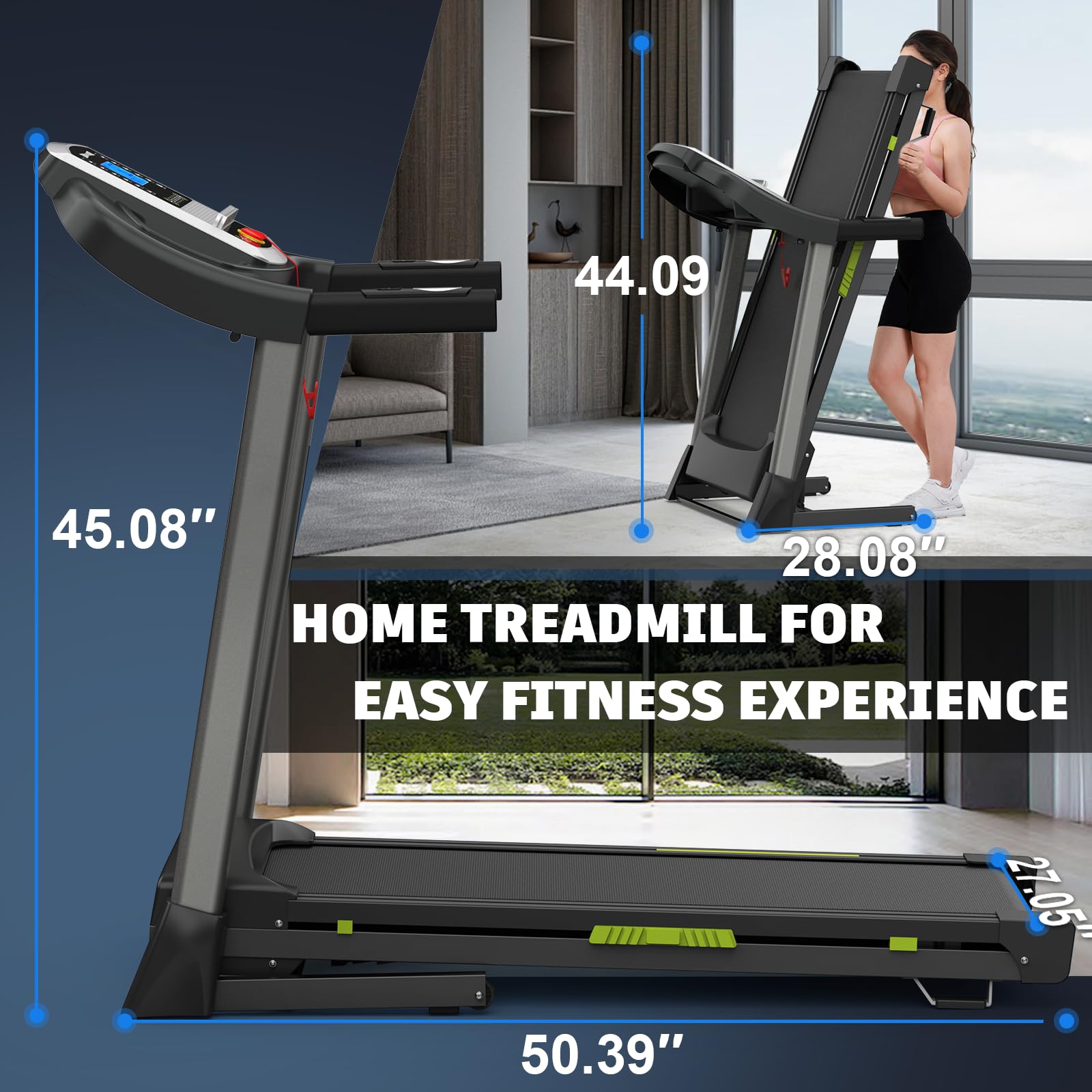 Foldable Home Treadmill with App Control
