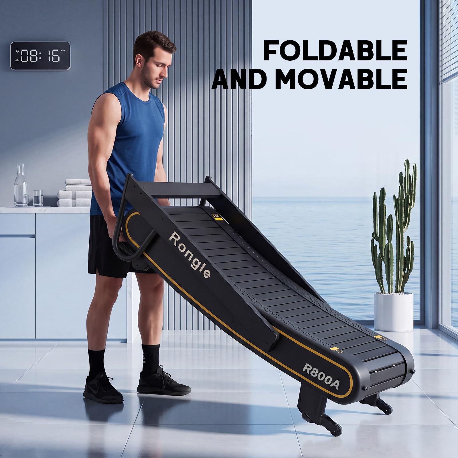 Foldable Curved Manual Treadmill