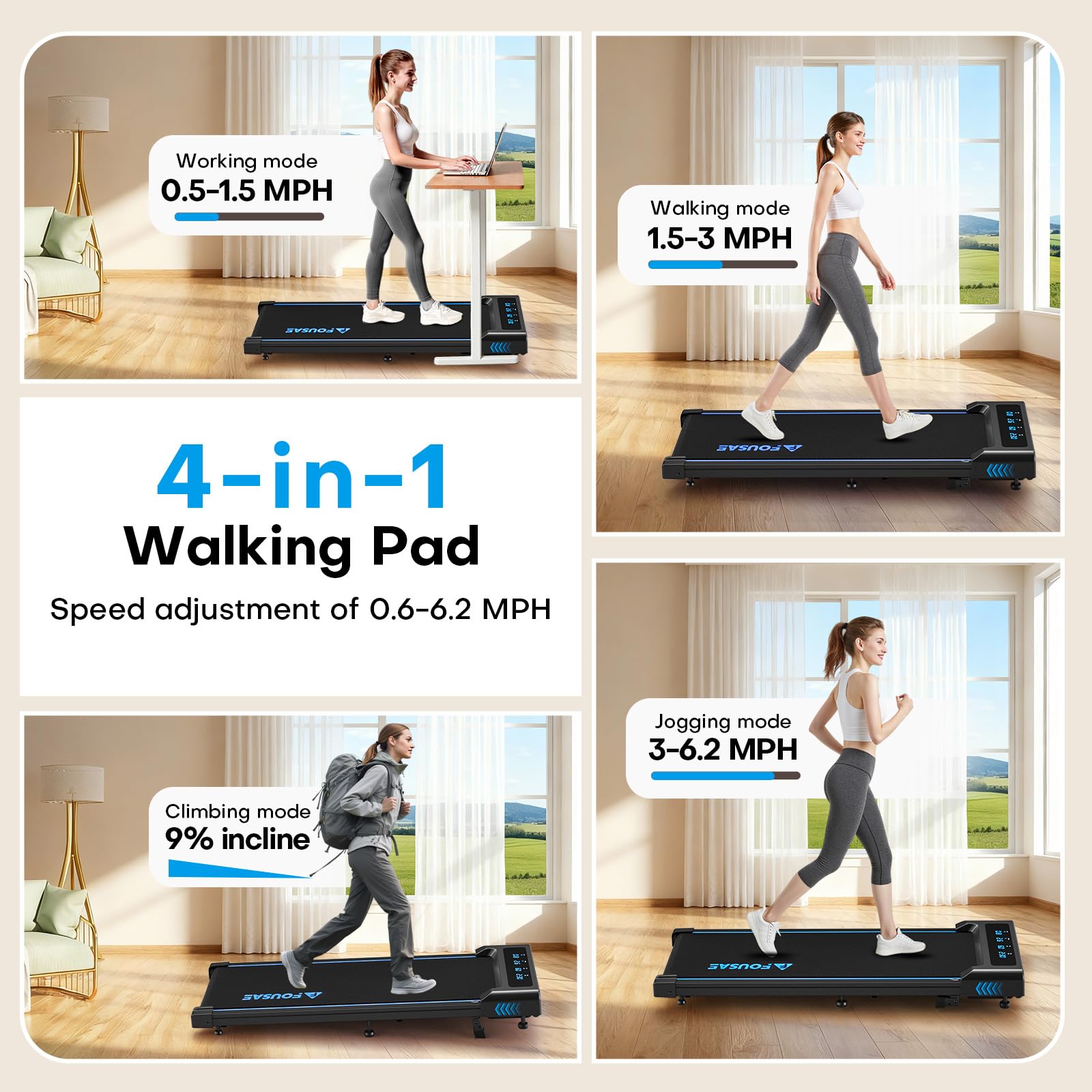 Incline Walking Pad Treadmill