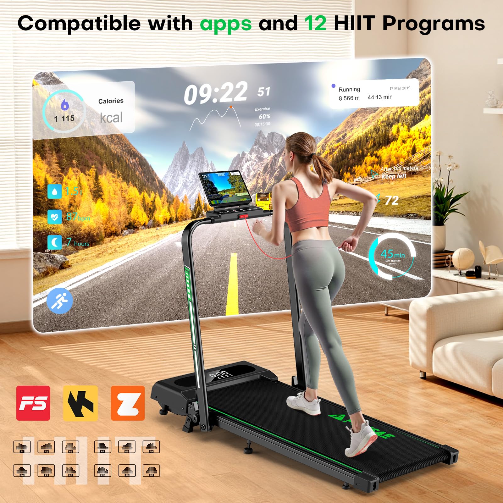 Foldable Incline Walking Pad Treadmill