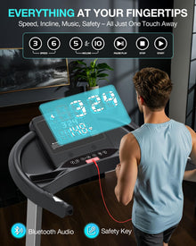 Auto Incline Walking Pad Treadmill with Handle Bar