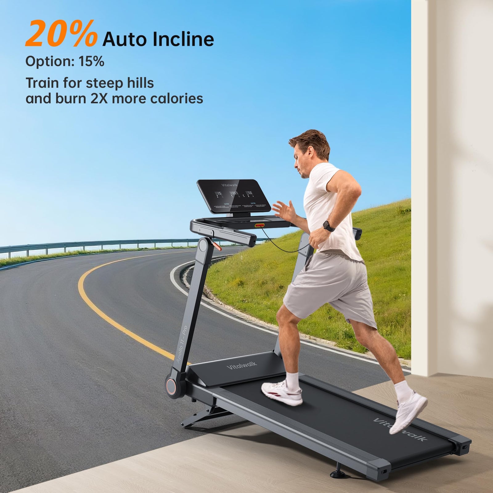 Foldable Auto Incline Walking Pad Treadmill
