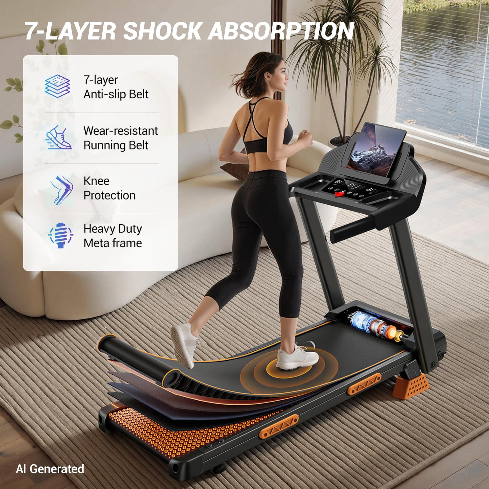 Foldable Incline Walking Pad Treadmill
