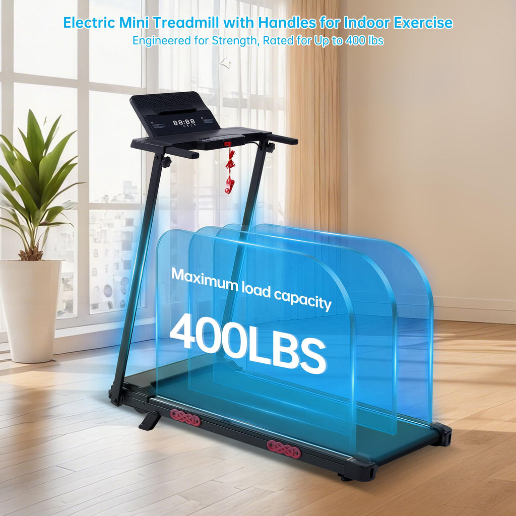 Incline Walking Pad Treadmill with Handle Bar