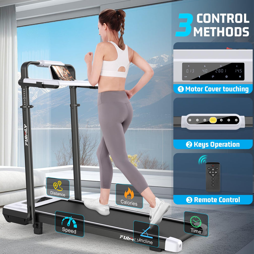 Foldable Incline Walking Pad with Handle Bar